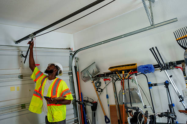 Professional Garage Door technician working in Columbus, TX